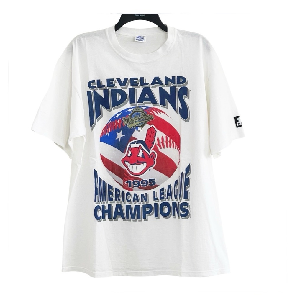 Vintage 1995 Cleveland Indians Starter Tee World Series American League Champion